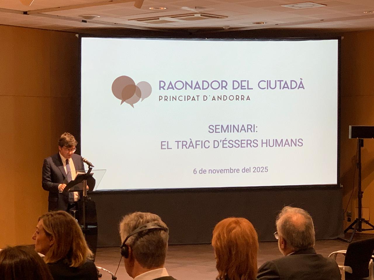 El Raonador del Ciutadà impulsa un seminari per reforçar la lluita contra el tràfic d’éssers humans a Andorra